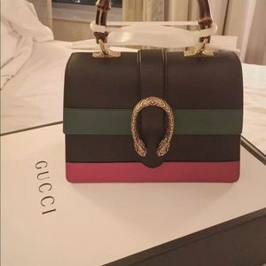 Gucci Dionysus leather bamboo top handle bag
